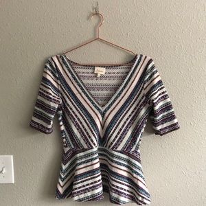 Anthropologie Deletta peplum top